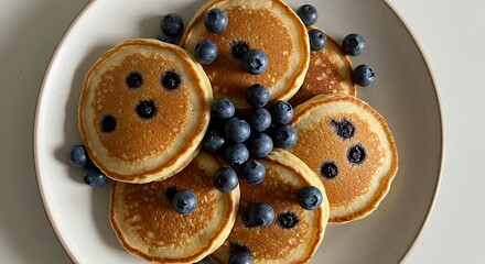 Obraz premium Blueberry pancakes array