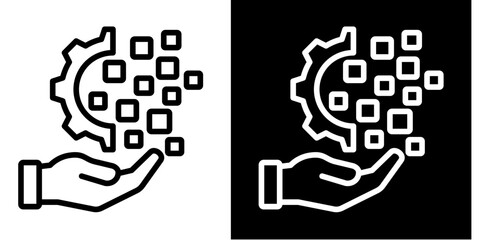 Digital Transformation  Icon Set White Style Collection
