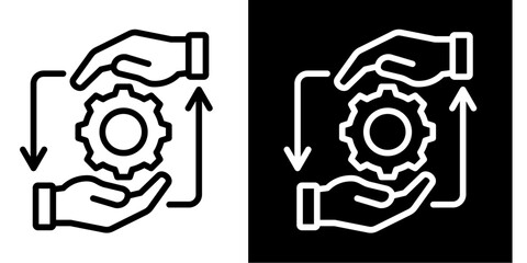 Change Management  Icon Set White Style Collection
