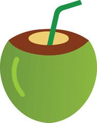 Coconut Drink Vector Art Illustration Tropical Summer Graphics for Creative Projects