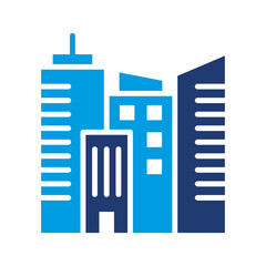 Town Icon Vector Illustration Blue Version