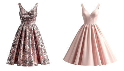 Luxury Evening Dress Bundle Pack, isolated on transparent background