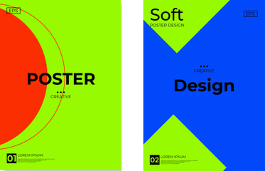 Simple template with abstract geometric shapes. Modern abstract covers set, minimal covers design. Frame for your message or photo. Layout for flyer, poster or cover. vector illustration.