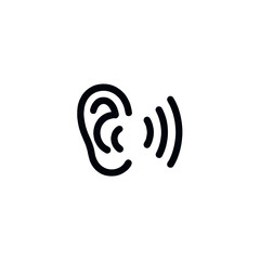 A symbolic representation of hearing and sound waves in minimalist design.