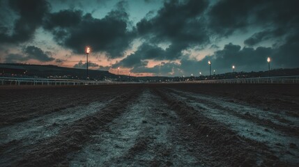 Dark racing track dusk
