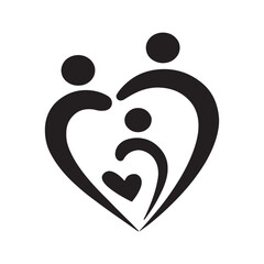 Family Logo Icon in White Artboard