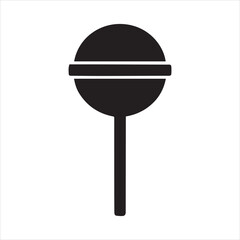 Vector illustration of a kitchen fork, spoon, and knife set, isolated on a white background with a red candy stick