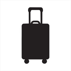 A bright red travel suitcase, isolated on a clean white background