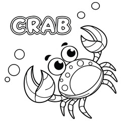 vector illustration of cartoon crab