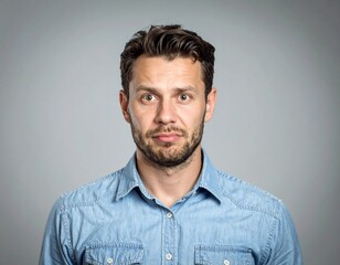 Obraz premium Man with neutral expression