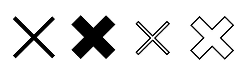 Close icon set. Delete icon vector. cross sign