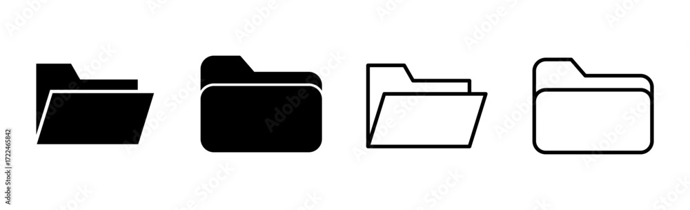 Poster folder icon set. folder vector icons
