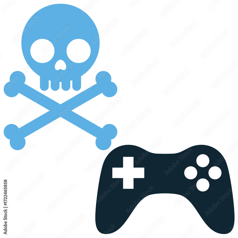 Poster game over icon vector. perfect for gaming, defeat, and challenge themes. a simple, clear symbol repr