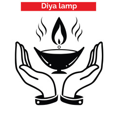 The Sun's yellow prominence differs from any terrestrial flame,Black and white vector illustration of a traditional Diwali diya oil lamp with floral design and flame. Monochrome graphic icon for Diwal
