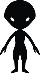 cute alien space creature icon vector, ufo being symbol illustration
