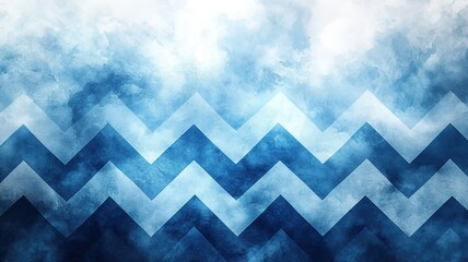 Blue and White Zigzag Geometric Pattern Background: Modern Minimalist Design Element for Web UI, Brand Packaging and Social Media Templates