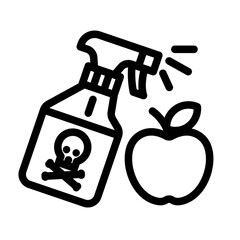 Pesticide on Food Warning Line Icon of Pesticide Safety Icon Set