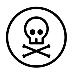 Poison Warning Symbol Line Icon of Pesticide Safety Icon Set