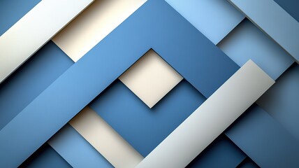 Modern minimalist pattern composed of blue and white geometric shapes, suitable for web design, APP interface decoration and other scenarios