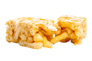 Sachima with cream and sprinkled mango