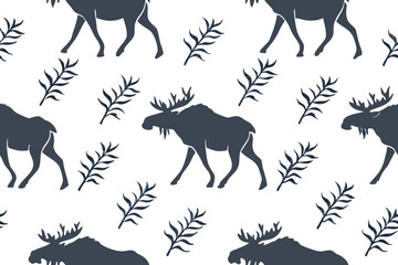 vector set of moose silhouettes