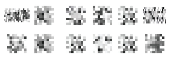 Censored pixel sign flat style design vector illustration set concept isolated on white background.