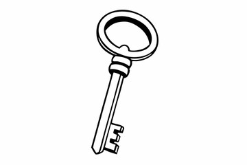 silver key isolated on white