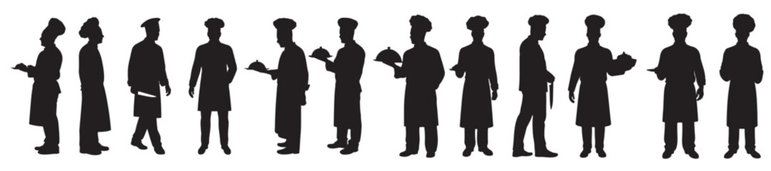 chef silhouette vector illustration