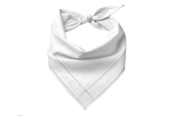White bandana mockup blank kerchief design editable presentation layout