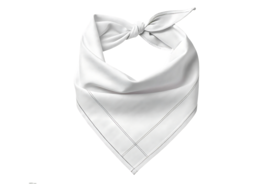 White bandana mockup blank kerchief design editable presentation layout