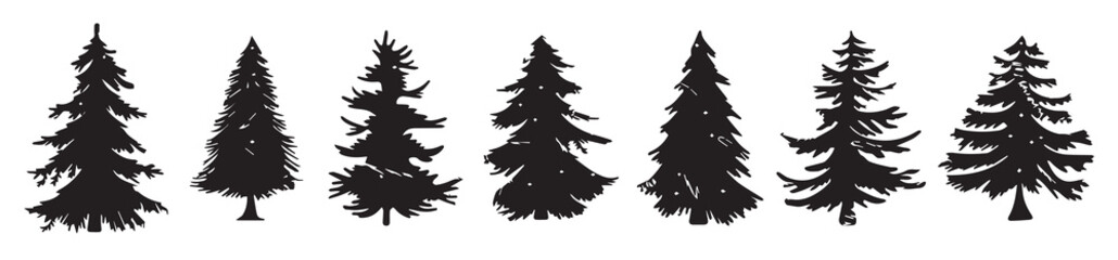 Christmas tree silhouette vector illustration
