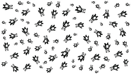 Panda Zombie Background Pattern Vector