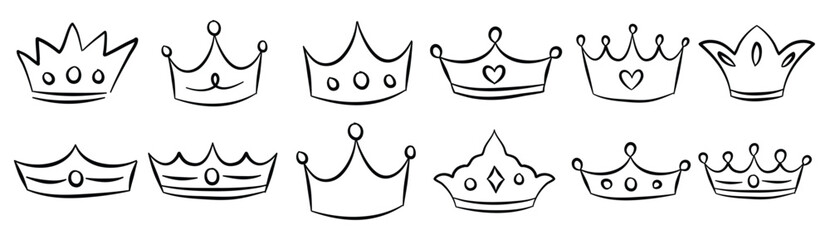 Set of crown vector illustration