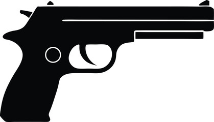 gun pistol firearm icon vector, military arm symbol illustration
