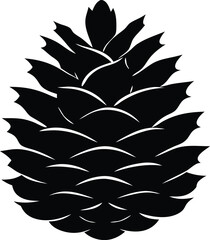 pine cone silhouette vector, conifer nature illustration
