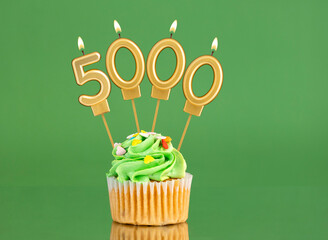 Candle number 5000 - Number of followers or likes