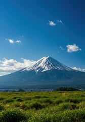Fototapeta premium Mountain landscape with grassy field