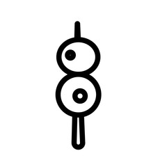 Skewered Meatballs Line Icon of Appetizers Icon Set