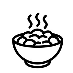 Soup Bowl Line Icon of Side Dishes Icon Set