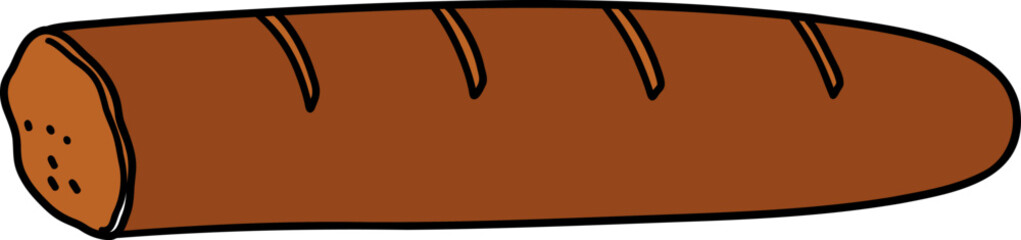 A brown baguette with score marks on top