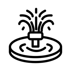 Jet Fountain Line Icon of Pond and Water Features Icon Set
