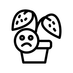 Sick Plant in Pot Line Icon of Garden Diseases Icon Set
