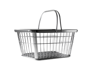  Modern Empty Shopping Basket with Minimal Retail Concept