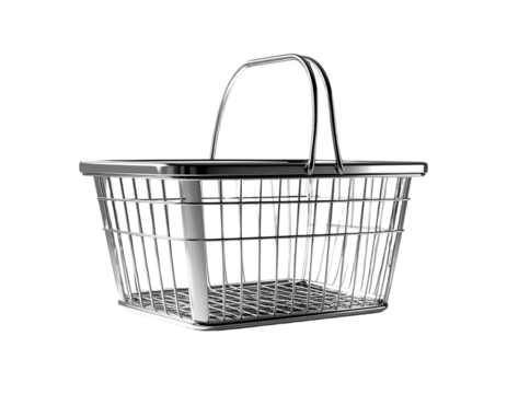  Modern Empty Shopping Basket with Minimal Retail Concept