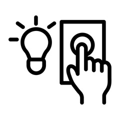 Touch-Control Lighting Line Icon of Smart Lighting Icon Set