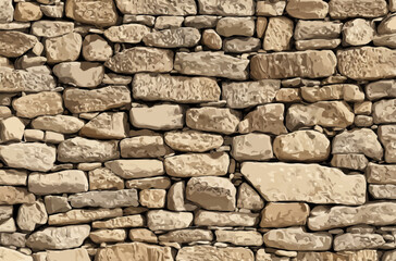 Obraz premium A seamless pattern of an old, flat stone wall with visible texture and depth, showcasing the unique charm of natural rock surfaces. The wall should have a slightly worn appearance to add character.