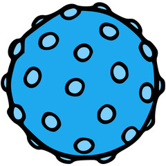 Blue Spiky Pet Toy Ball Cartoon Vector