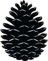 pine cone organic structure symbol vector, evergreen cone silhouette illustration
