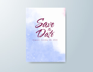 Wedding invitation with abstract watercolor background