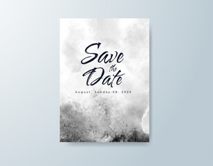 Wedding invitation with abstract watercolor background